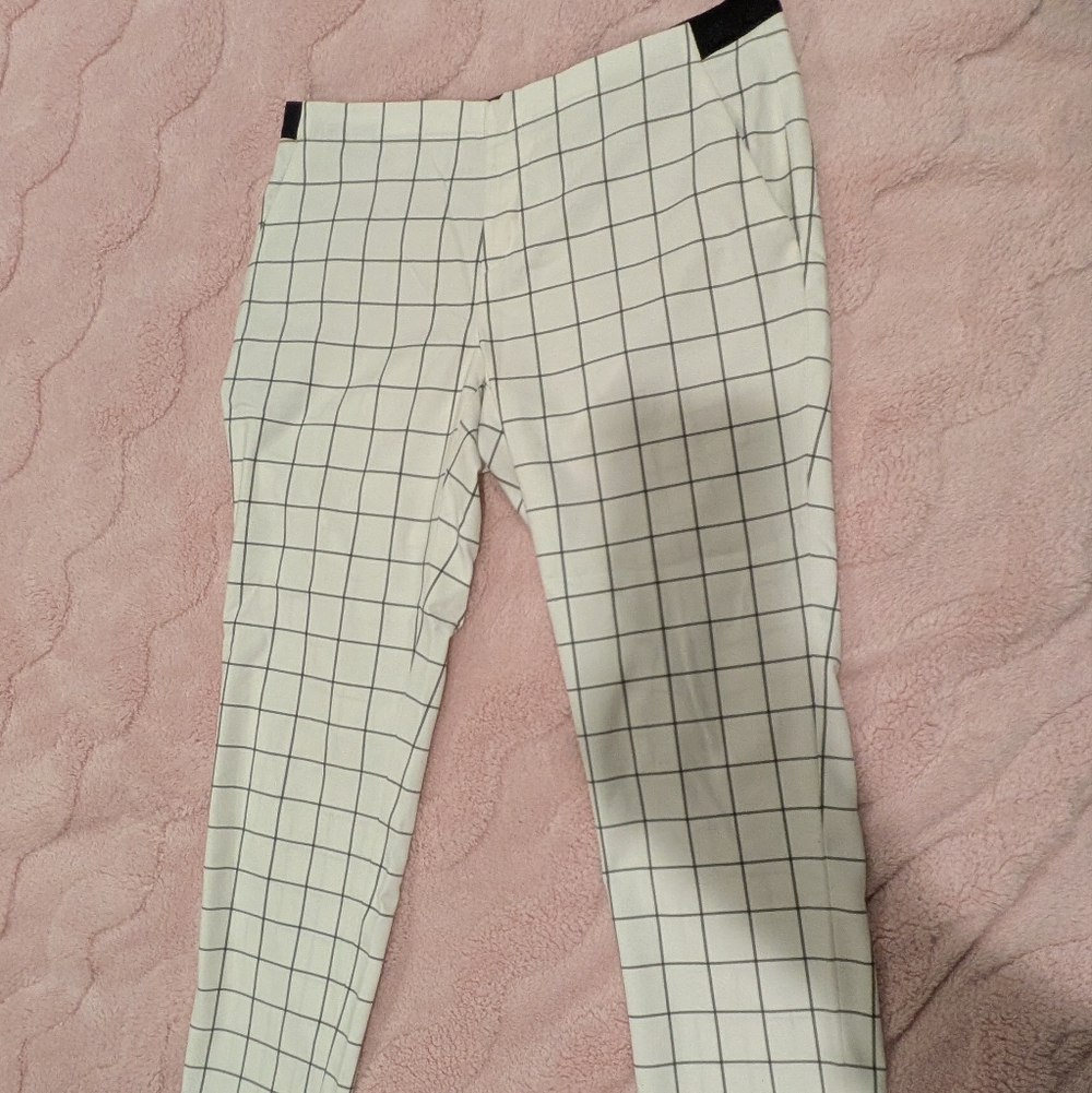 Uniqlo Black and White Grid Trousers -  L
